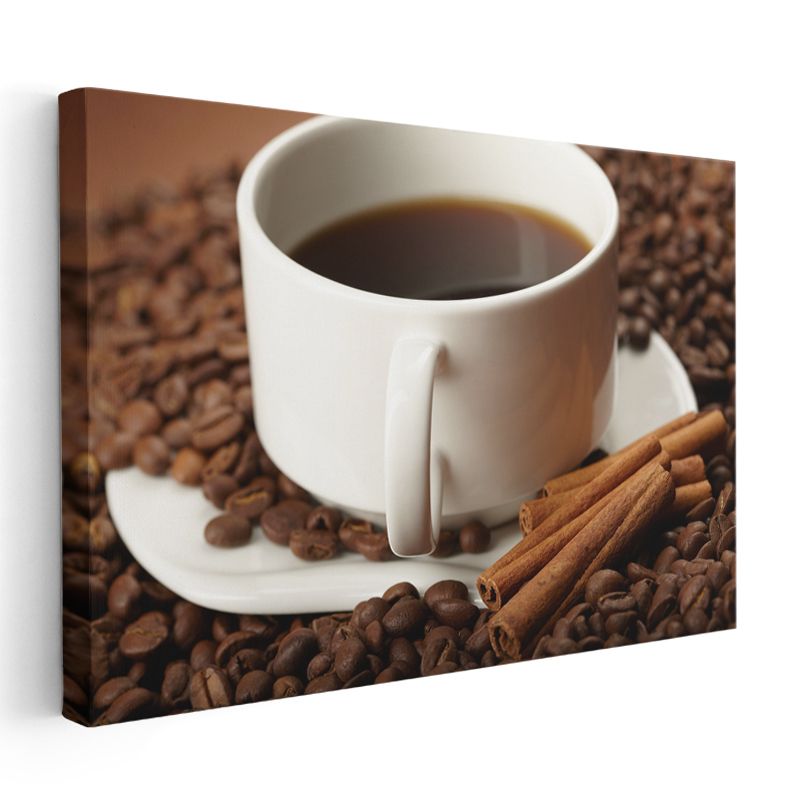Aromatik Kahve - Tarçın ve Çekirdeklerle Zenginleştirilmiş Kanvas Tablo