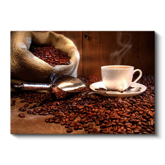 Geleneksel Kahve Keyfi - Taze Çekirdekten Fincana Kanvas Tablo