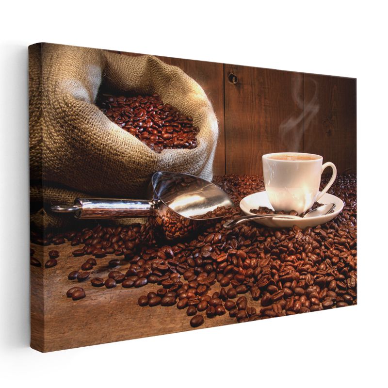 Geleneksel Kahve Keyfi - Taze Çekirdekten Fincana Kanvas Tablo