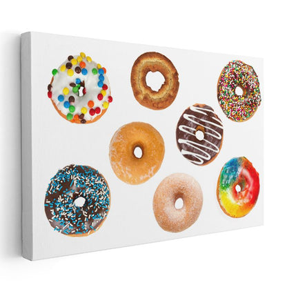 Renkli Donutlar - Tatlı Lezzetler Koleksiyonu Kanvas Tablo