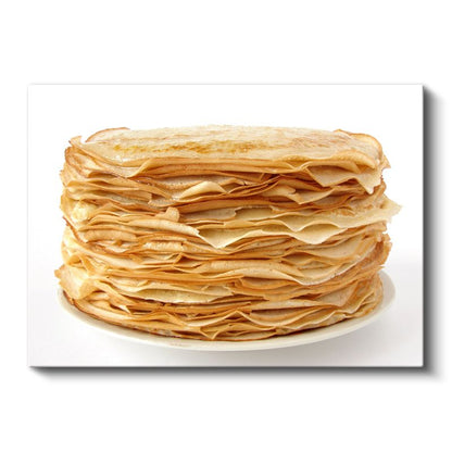 Altın Krep Yığını - Nefis Kahvaltı Lezzeti Kanvas Tablo