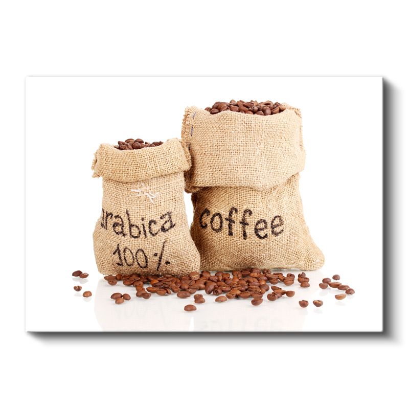 Kahve Çekirdekleri - Çuval İçinde Arabica Kanvas Tablo