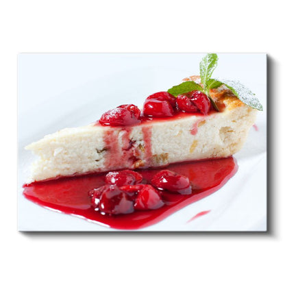 Çilekli Cheesecake - Tatlı Lezzet Kanvas Tablo