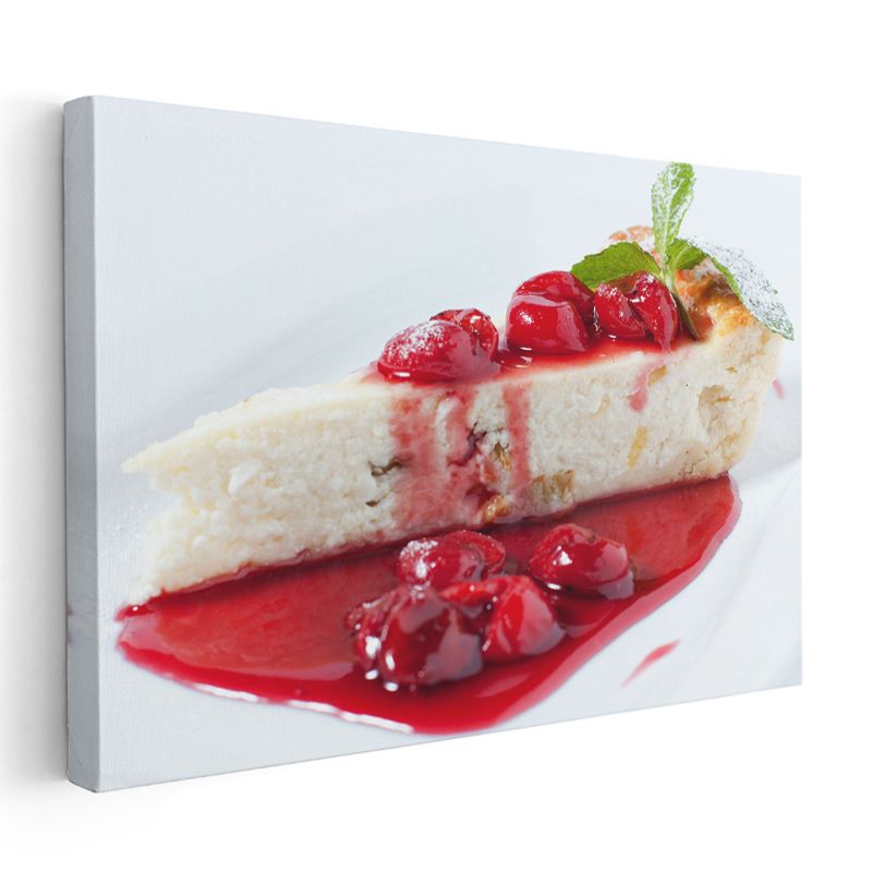 Çilekli Cheesecake - Tatlı Lezzet Kanvas Tablo