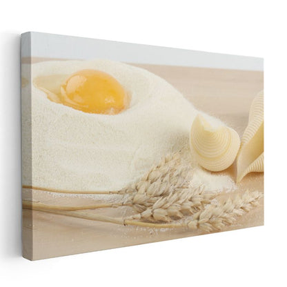 Taze Hamur - Makarna ve Malzemeler Kanvas Tablo