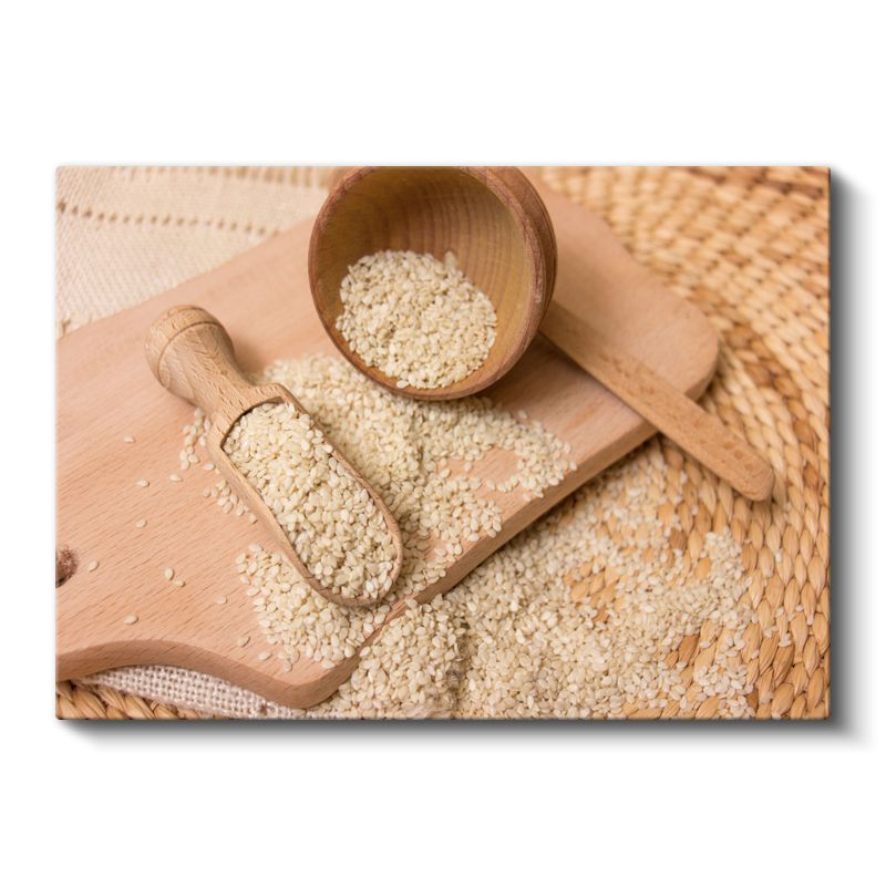 Susam Taneleri - Ahşap Sunum Kanvas Tablo