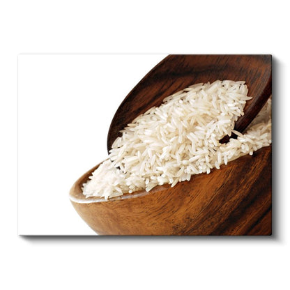 Beyaz Pirinç - Ahşap Kâsede Sunum Kanvas Tablo