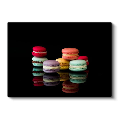 Renkli Makaronlar - Fransız Tatlı Şöleni Kanvas Tablo