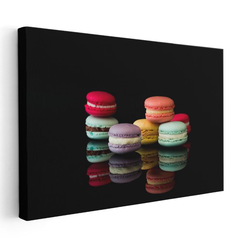 Renkli Makaronlar - Fransız Tatlı Şöleni Kanvas Tablo