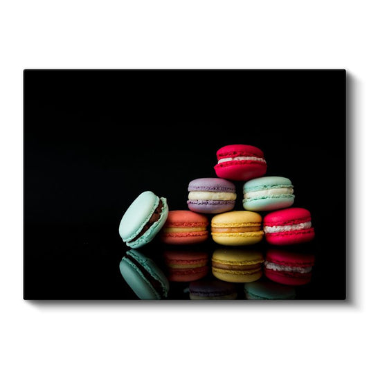 Renkli Makaron Koleksiyonu - Tatlı Lezzetler Kanvas Tablo