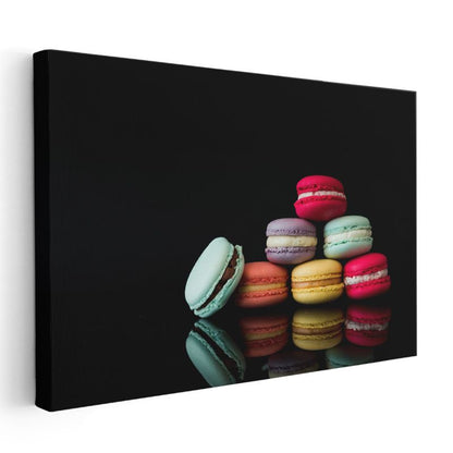 Renkli Makaron Koleksiyonu - Tatlı Lezzetler Kanvas Tablo