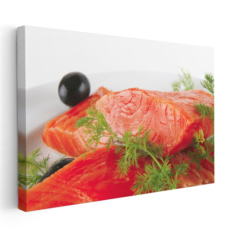 Taze Somon Fileto - Dereotlu Gurme Sunum Kanvas Tablo