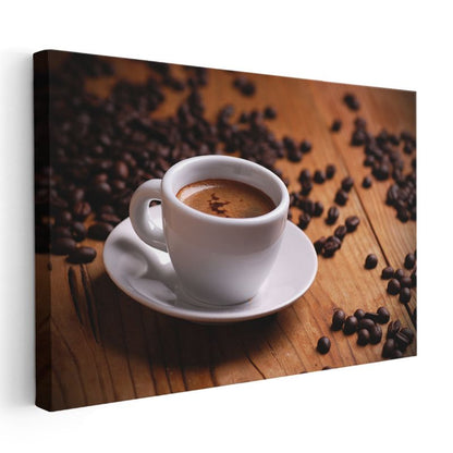 Aromatik Espresso - Kahve Çekirdekleri Kanvas Tablo