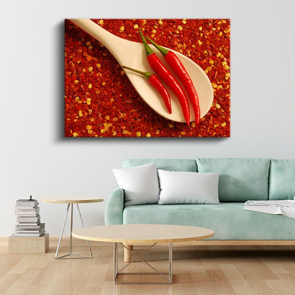 Kırmızı Acı Biberler - Baharatlı Lezzet Kanvas Tablo