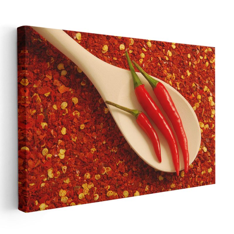 Kırmızı Acı Biberler - Baharatlı Lezzet Kanvas Tablo