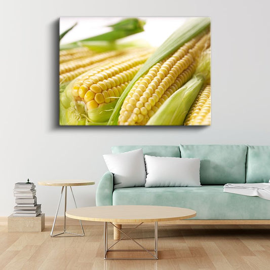 Taze Mısır - Altın Sarısı Koçanlar Kanvas Tablo