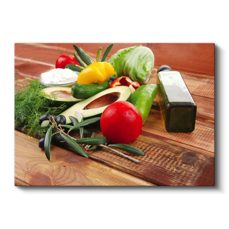 Akdeniz Sebzeleri - Taze Mutfak Malzemeleri Kanvas Tablo