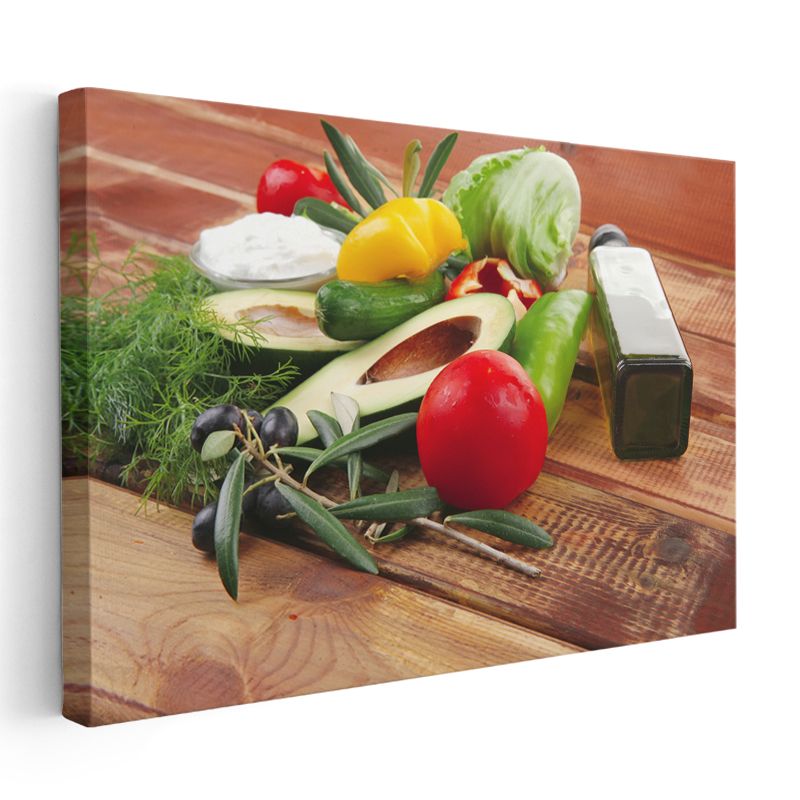 Akdeniz Sebzeleri - Taze Mutfak Malzemeleri Kanvas Tablo