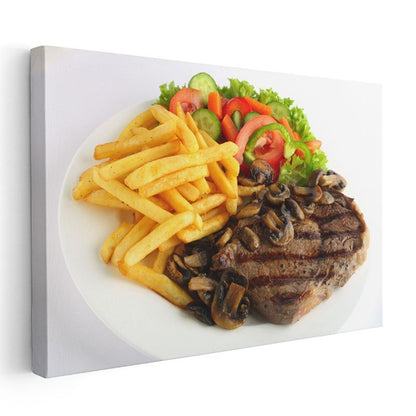 Biftek Tabağı - Lezzetli Akşam Yemeği Kanvas Tablo