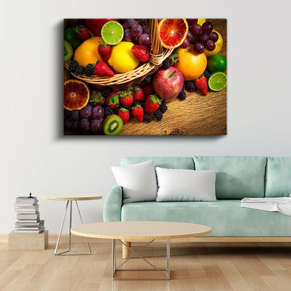 Meyve Cenneti - Taze Renkli Meyveler Kanvas Tablo