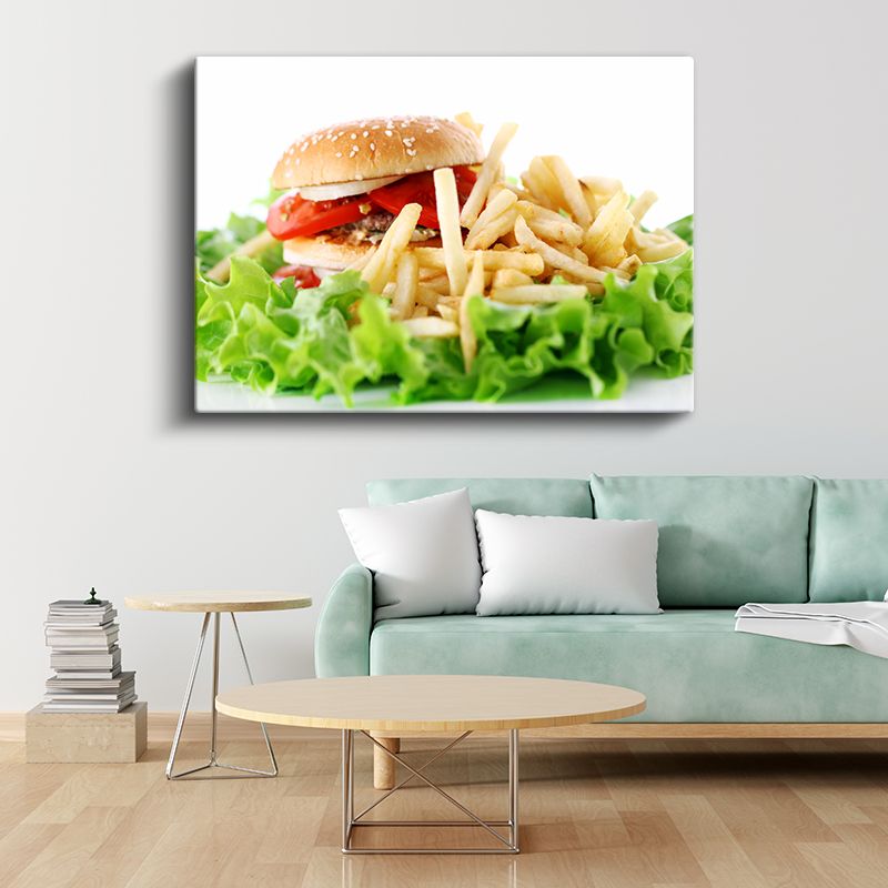 Hamburger Menü - Patates Kızartması Eşliğinde Kanvas Tablo