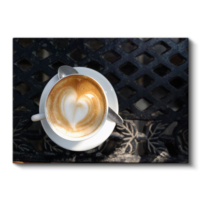 Latte Art - Kalp Desenli Kahve Keyfi Kanvas Tablo