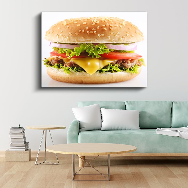 Klasik Cheeseburger - Enfes Katmanlı Lezzet Kanvas Tablo