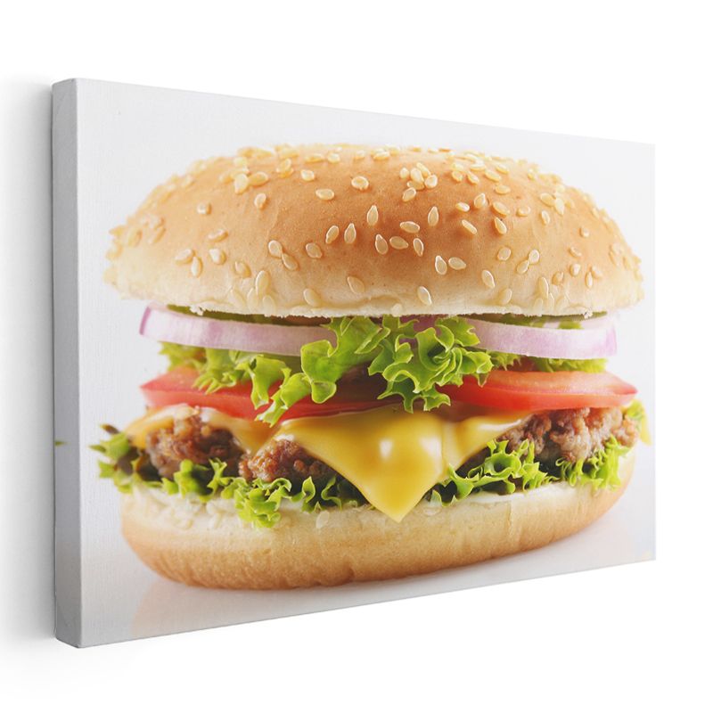 Klasik Cheeseburger - Enfes Katmanlı Lezzet Kanvas Tablo