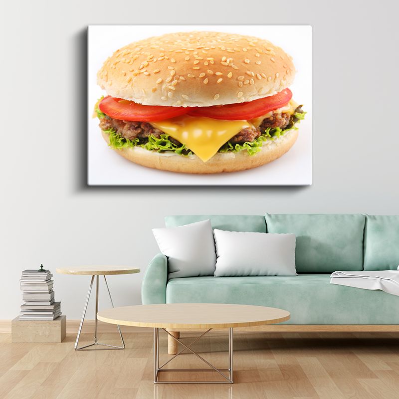 Sade Cheeseburger - Minimal Lezzet Kanvas Tablo