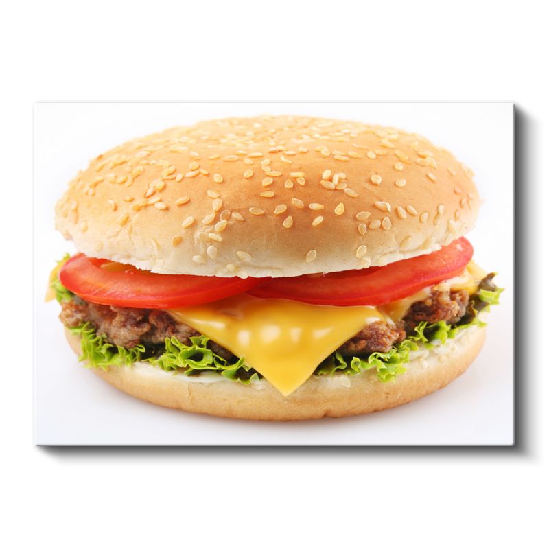 Sade Cheeseburger - Minimal Lezzet Kanvas Tablo