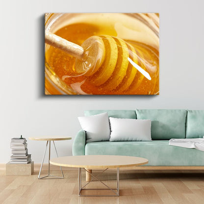 Altın Bal - Ahşap Kepçe Detayı Kanvas Tablo