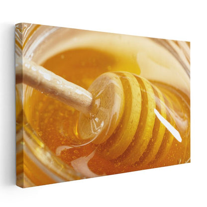 Altın Bal - Ahşap Kepçe Detayı Kanvas Tablo