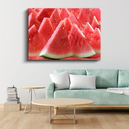 Karpuz Ziyafeti - Sulu Dilimler Kanvas Tablo