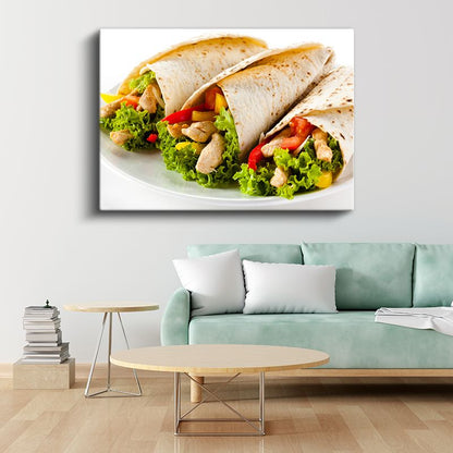 Tavuklu Dürüm - Taze Sebzeli Lezzet Kanvas Tablo