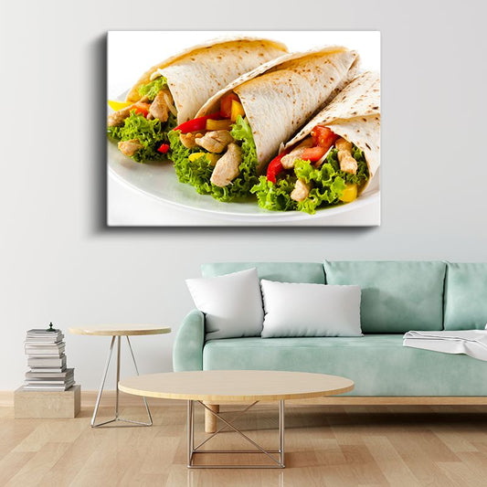 Tavuklu Dürüm - Taze Sebzeli Lezzet Kanvas Tablo