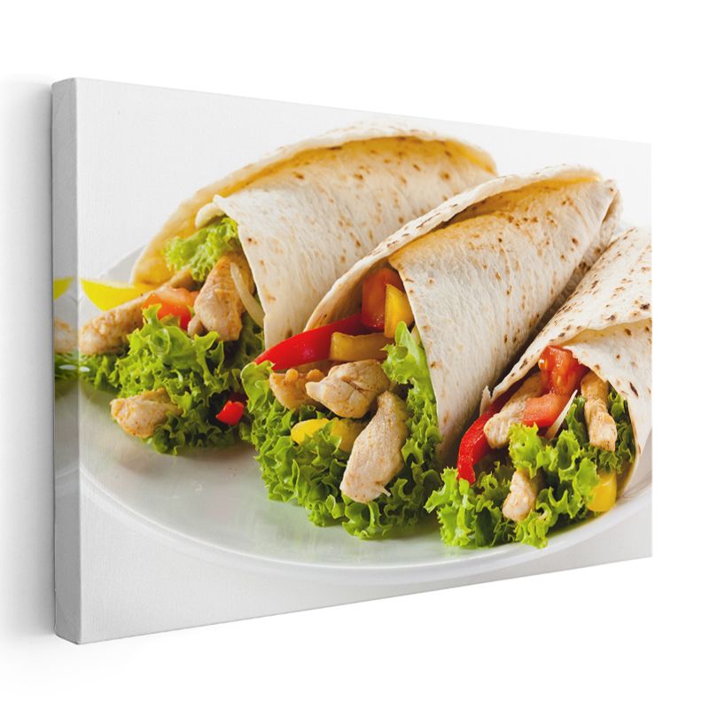Tavuklu Dürüm - Taze Sebzeli Lezzet Kanvas Tablo