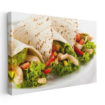 Dürüm Çeşitleri - Tavuklu Gurme Lezzet Kanvas Tablo