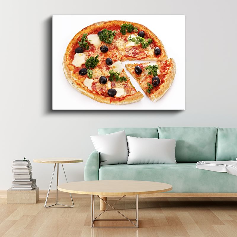 İtalyan Pizzası - Zeytinli ve Otlu Klasik Lezzet Kanvas Tablo