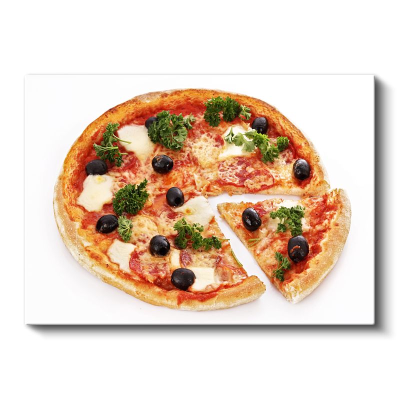 İtalyan Pizzası - Zeytinli ve Otlu Klasik Lezzet Kanvas Tablo