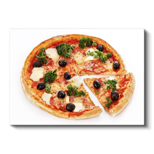 İtalyan Pizzası - Zeytinli ve Otlu Klasik Lezzet Kanvas Tablo