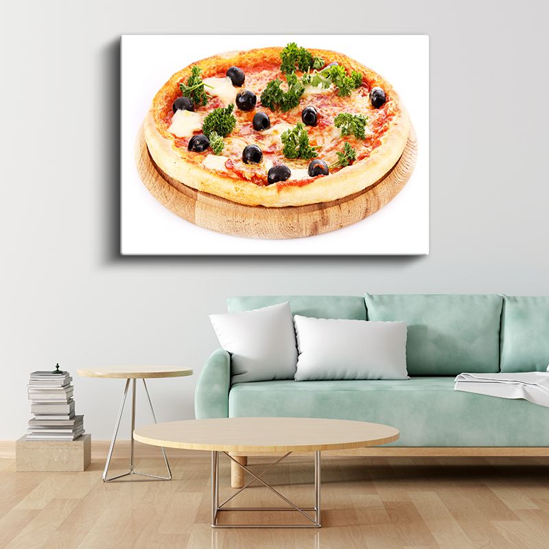 Margarita Pizza - Zeytinli ve Yeşillikli Özel Tarif Kanvas Tablo