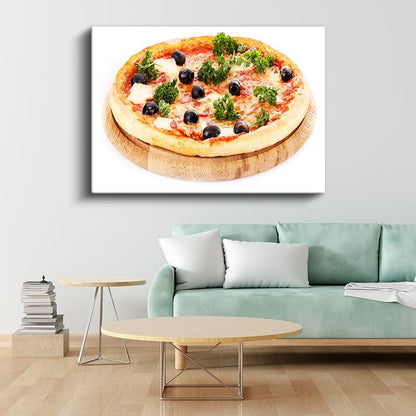 Margarita Pizza - Zeytinli ve Yeşillikli Özel Tarif Kanvas Tablo