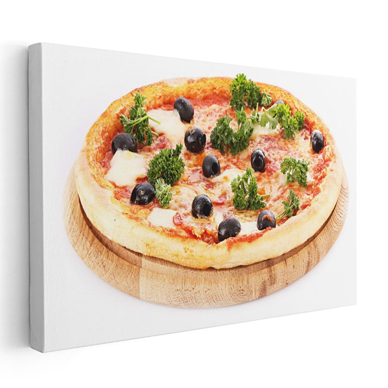 Margarita Pizza - Zeytinli ve Yeşillikli Özel Tarif Kanvas Tablo