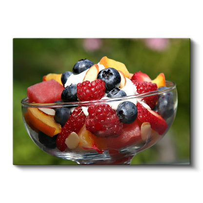 Meyveli Parfé - Taze Meyveler ve Krema Karışımı Kanvas Tablo