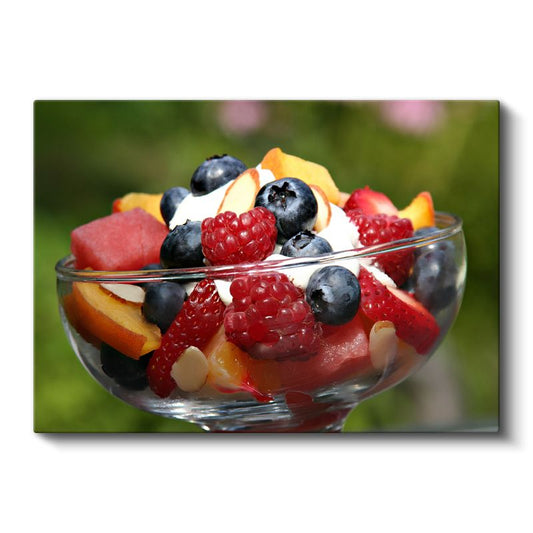 Meyveli Parfé - Taze Meyveler ve Krema Karışımı Kanvas Tablo