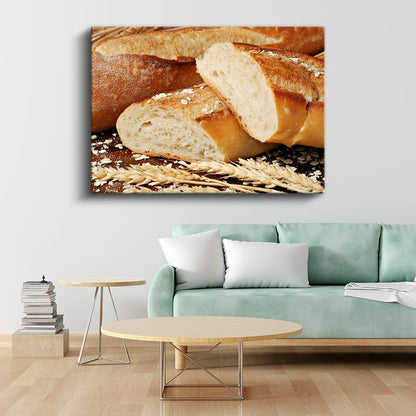 Geleneksel Baget Ekmek - Altın Kabuğu ve Yumuşak İçiyle Fırın Ürünü Kanvas Tablo