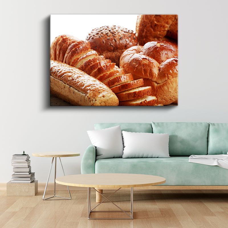 Ekmek Çeşitleri - Dilimlenmiş Farklı Formda Fırın Ürünleri Kanvas Tablo