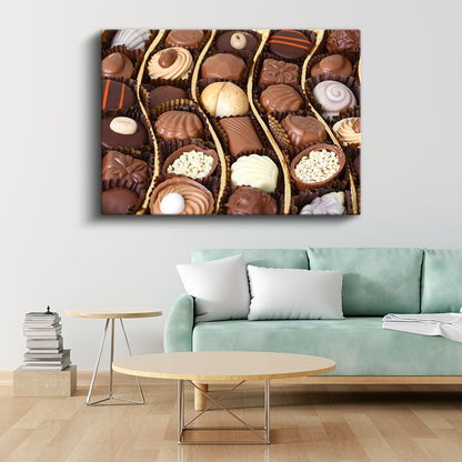 Lüks Çikolatalar - Özel Kutuda Sunulmuş El Yapımı Pralinler Kanvas Tablo
