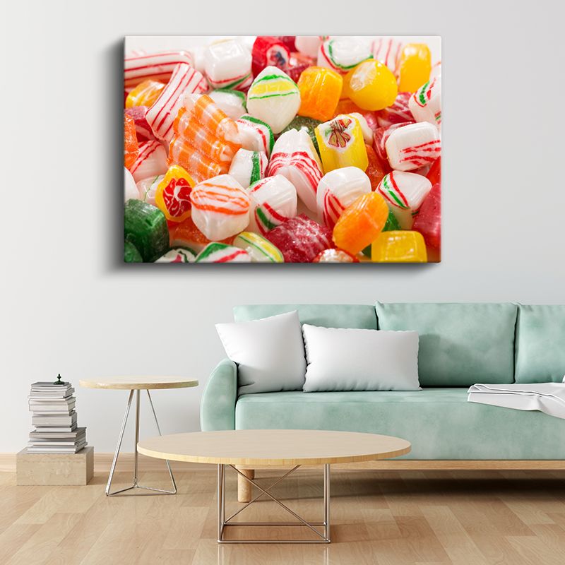 Renkli Şekerlemeler - Nostaljik Tatlı Karışımı Kanvas Tablo
