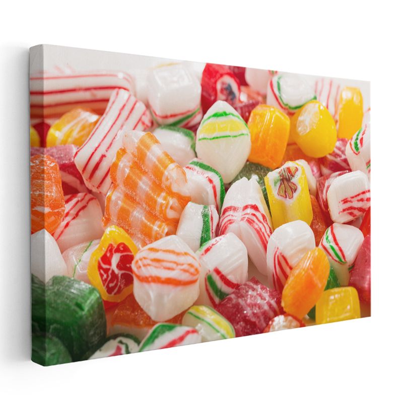 Renkli Şekerlemeler - Nostaljik Tatlı Karışımı Kanvas Tablo